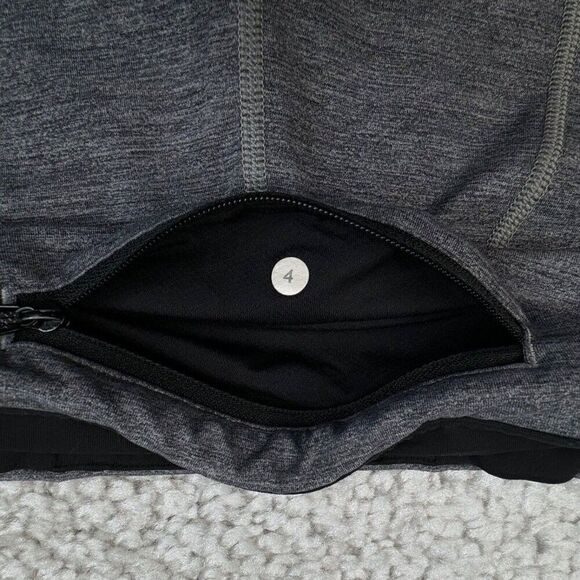 Lululemon Pace Rival Crop Legging Heather Gray Black - Picture 5 of 15